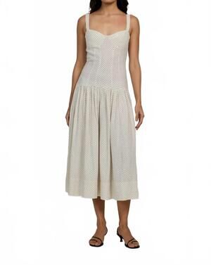 NEW SUMMER AWAY odessa linen dress in ivory dots